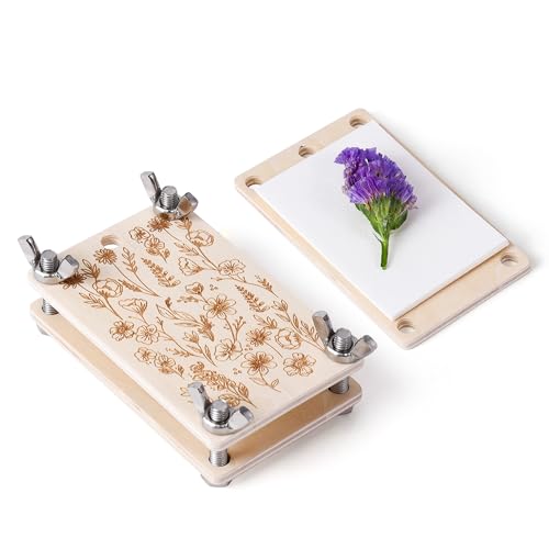 Aboofx Mini Flower Press Kit 2.5x4 Inch, Pocket Pressed for Small Flowers - color: rectangle