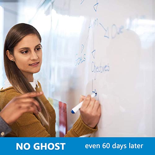 Dry Erase Whiteboard Paper, Large White Board Stickers for Wall, 8x4ft Dry Erase Paper Roll with Adhesive Backing, Perfect Replacement for White Board, No Ghost After 60 Days, 6 Much Better Markers - size: 96"W x 48"H