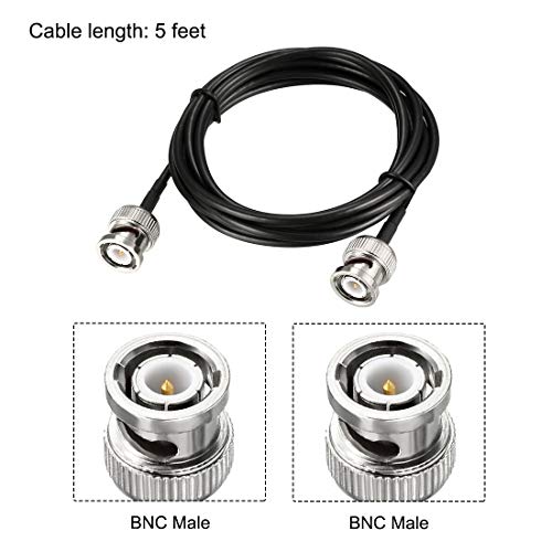 uxcell BNC Male to Male Coaxial Jumper Cable 50 ohm 5 feet RG174 2pcs - size: 59 Inch