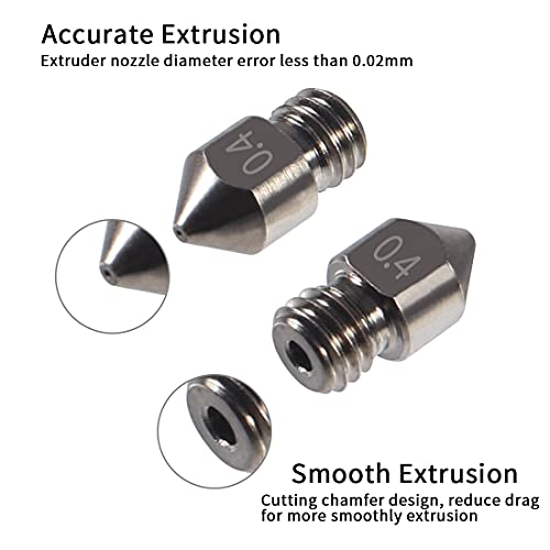 Aokin 3 Pcs 0.5mm Hardened Steel Nozzles MK8 Nozzles 3D Printer Nozzles and 3 Pcs 0.4mm Stainless Steel Nozzle Cleaning Needles for Creality Ender 3/3 Pro/3 V2, Ender 5/5 Pro, CR-10/10S, Makerbot - color: 0.5mm