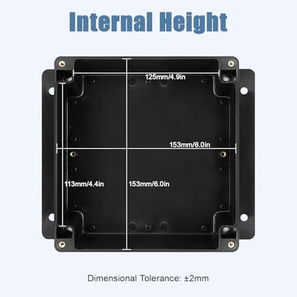 Project Box IP65 Waterproof ABS Plastic Electrical Junction Box with Clear Cover Enclosure with Fixed Ear, Black 6.1"x 6.1"x 3.4"(160x160x90mm)(Pack of 1) - color: 1 pack, size: 6.1"x 6.1"x 3.4"