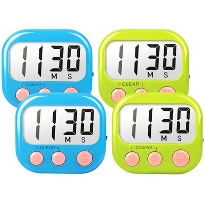 Classroom Timers for Teachers Kids Large Magnetic Digital Timer 4 Pack - color: Blue Green