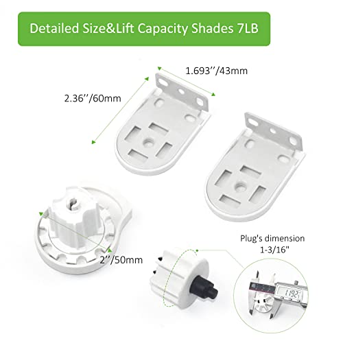 Rollerhouses Roller Shade Brackets with Mechanism Roller Shade Clutch+Skyline Mounting Brackets + End Plug for 1 1/4" Tube, White - style: 1-1/4 Inch(32mm) Shade tube with Clutch Drive
