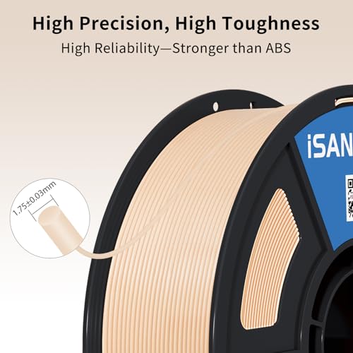 iSANMATE 3D Printer Filament ASA Natural Beige, UV & Weather Resistant ASA Filament Perfect for Outdoor Functional Parts, for Bambu Lab 3D Printers,AMS,AMSLite, Skin 1kg Spool (2.2lbs) - color: Natural Beige