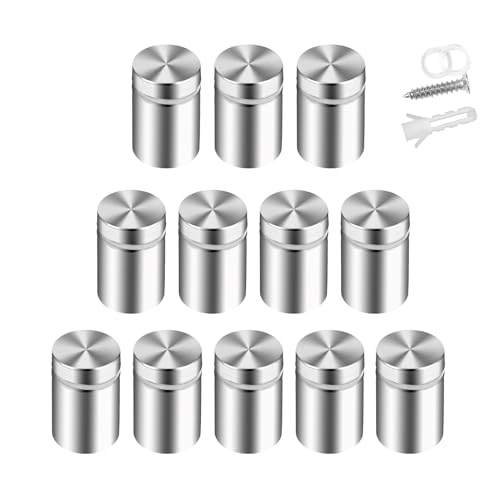 Standoff Screws, Sign Standoffs, Standoff Screws for Acrylic, Advertising Standoff Mount Metal, Sign Mounting Hardware, Sign Standoff Screws, Spacers & Standoffs, Stand Off Wall Mounts(0.47x0.75 in) - size: 0.5x0.75 in (12 Pcs)