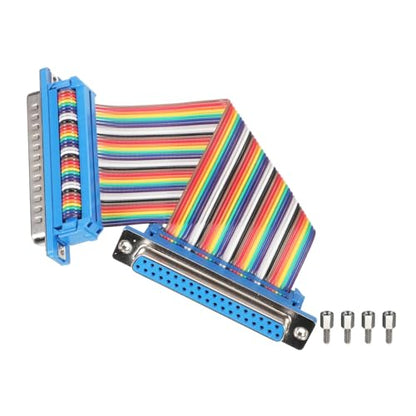 MECCANIXITY IDC Rainbow Wire Flat Ribbon Cable DB37 Male to DB37 Male 3.9 Inch Length 2.54mm Pitch Breadboard Jumper Wires for Electronic Projects - size: 3.9 Inch, style: DB37 Male to DB37 Male