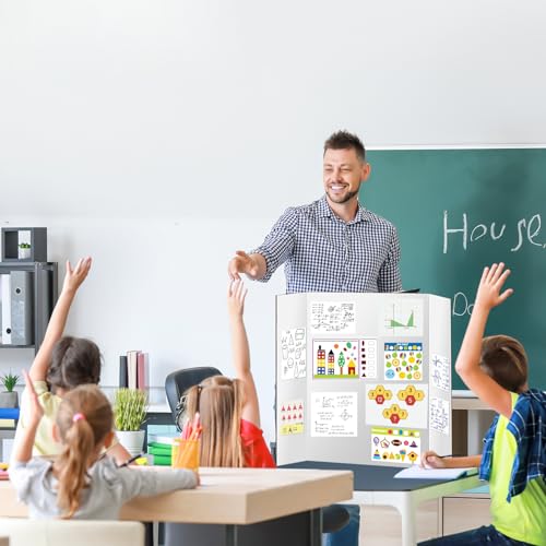 Trifold Poster Board 4 Pack, IKAYAS 24 X 16 Inch Double Sided White Poster Boards, Science Fair Display Boards Presentation Boards for Mounting, Prints, Art, Display, Projects Classroom Supplies
