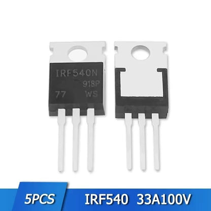 5PCS IRF540N Power N-Channel MOSFET Transistor 55V 110A TO-220 - color: IRF540N-TO-220-5pcs