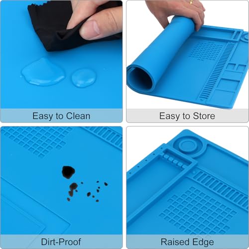 STREBITO Silicone Soldering Repair Mat Magnetic Work Mat 17.7''x11.8''