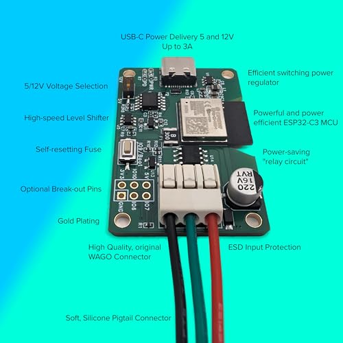 Generic MagWLED-1, WLED Controller, 5V and 12V USB-C Power Delivery, WLED Pre-Installed, Green