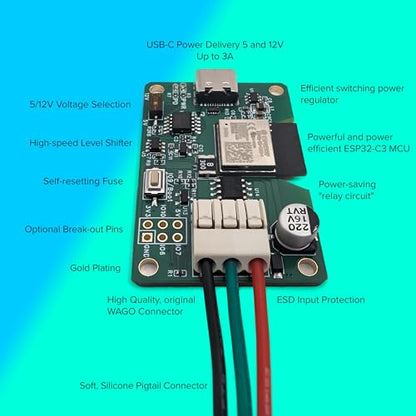 Generic MagWLED-1, WLED Controller, 5V and 12V USB-C Power Delivery, WLED Pre-Installed, Green