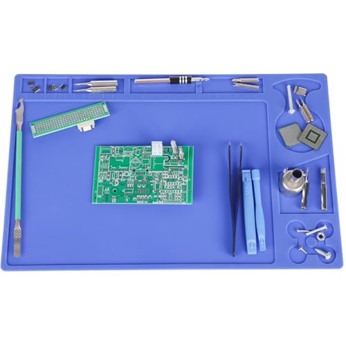 YIHUA M150 Heat-resistant Soldering Mat with Multiple Storage Slots, Built-in Ruler, Bendable Soft Silicone Soldering Mat, Dimensions 12.99 * 8.23 * 0.12 inches (330 * 209 * 3mm) - size: 12.99 in × 8.23 in