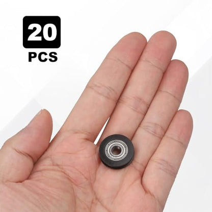 uxcell 20Pcs 695ZZ POM Pulley U-Groove Ball Bearing, 5x19x4.6mm, Black - color: Black, size: 5x19x4.6mm, 695ZZ