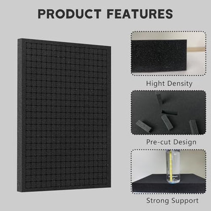 Pick and Pluck Foam Sheets, 2Pcs 16 x 12 x 1 Inch Pick Apart Foam Padding for Camera Storage, Crafts, Tool Box, Storage Drawer - size: 16x12x1inch