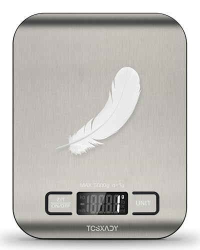 Food Scale, Digital Kitchen Scale with Grams & Ounces Units, 11lb - color: Stainless Steel