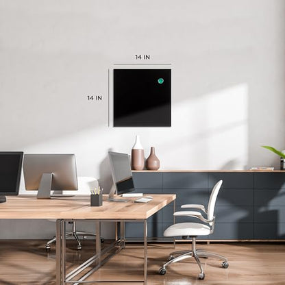U Brands Magnetic Chalkboard, 14" x 14", Frameless, Premium Matte Surface, Includes Marker and Magnet - size: 14"W x 14"H