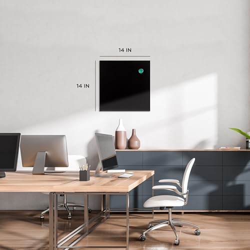 U Brands Magnetic Chalkboard, 14" x 14", Frameless, Premium Matte Surface, Includes Marker and Magnet - size: 14"W x 14"H