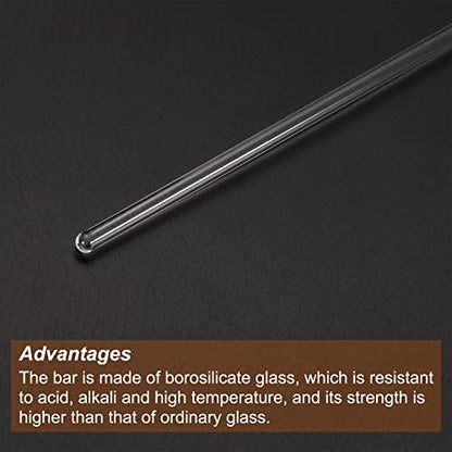 MECCANIXITY 3.3 Borosilicate Glass Stick 5.91" Length 4mm Dia Stir Rod Mixing Tools with Both Ends Round for Lab Kitchen Science 6Pcs - size: 5.91"