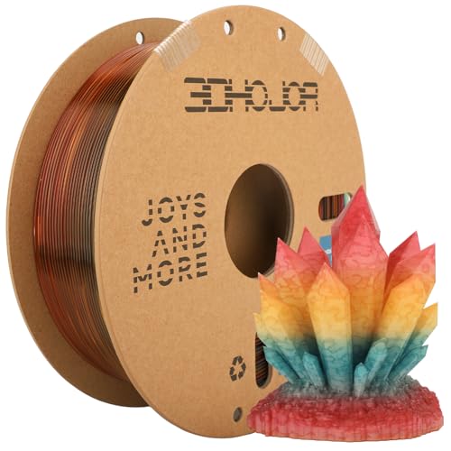 3DHoJor Transparent Multi Rainbow Color Gradient Change PLA 1.75mm 1KG 3D Printing Filament Crystal Rainbow PLA Clear PLA Filament with Cardboard Spool-Maple Leaf - color: Maple Leaf