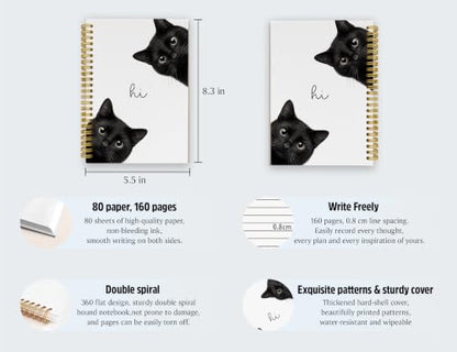 Cat Notebook Journal,Cute Cat Gifts for Women Girls - color: Cat, style: White