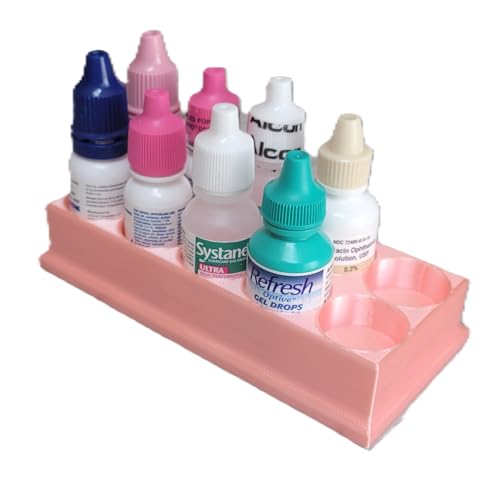 Znet3D Eye Drop Bottles Organizer & Storage – 10-Slot Holder (Pink) - color: Pink