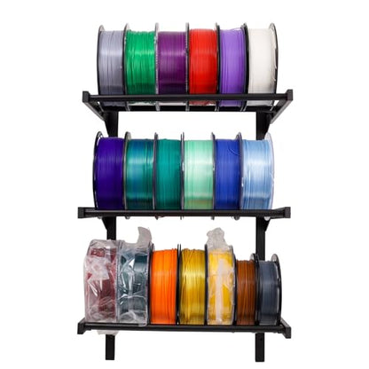 2-in-1 Filament Storage Rack, 3-Tier Wall Mount Spool Holder