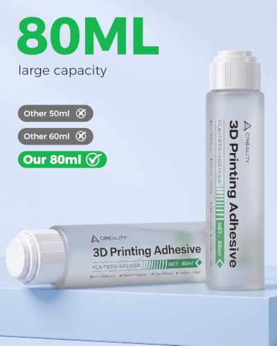 Creality Official 3D Printer Adhesive Glue 1PCS, 80mL Printing Glue for Build Plate, Reduces Warping and Shedding, Compatible with PLA PETG ABS ASA and All FDM 3D Printers - style: Adhesive Glue