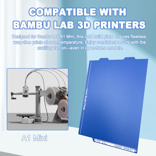 184x184mm Cold Build Plate for Bambu Lab A1 Mini - size: 184*184mm