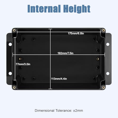 Project Box IP65 Waterproof ABS Plastic Electrical Junction Box with Clear Cover Enclosure with Fixed Ear, Black 7.8"x 4.7"x 4.4"(200x120x113mm)(Pack of 1) - color: 1 pack, size: 7.8"x 4.7"x 4.4"