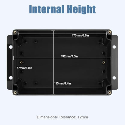 Project Box IP65 Waterproof ABS Plastic Electrical Junction Box with Clear Cover Enclosure with Fixed Ear, Black 7.8"x 4.7"x 4.4"(200x120x113mm)(Pack of 1) - color: 1 pack, size: 7.8"x 4.7"x 4.4"