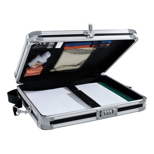 Vaultz Locking Storage Clipboard with Combination Lock, Black - color: Black-silver, size: 1 Pack, style: Combination Lock
