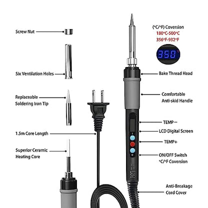 3D Printer Accessories Tool Kit Modify Finishing Smoothing Tool Cleaning Needle Scarper: 1Pcs Soldering Iron with 8Pcs Brass Trimming Head 1Pcs Connector Bczamd - color: Trimming Tool Set
