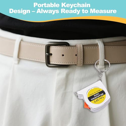 100 Pcs Mini Tape Measure Keychains, Retractable Measuring Tapes