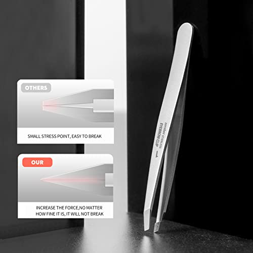 Stainless Steel Precision Eyebrow Tweezers Flat Tweezers for Eyebrows for Women-for Facial Hair and Ingrown Hair Removal Beauty Tools - color: 1 Pack (Flat)