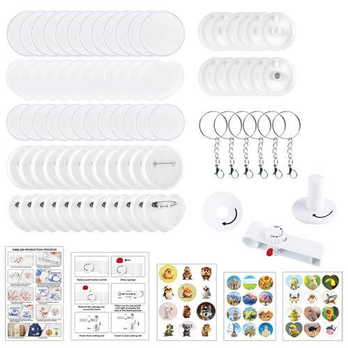 36 Pack 1.37+2.16in Clear Button Maker Pins for Make Your Own Buttons Badge - color: Clear - Mixed Button Pins