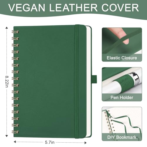 AHGXG Dotted Journal, 140 Pages, A5 (5.7" x 8.3") - color: Dark Green, style: A5-Dotted