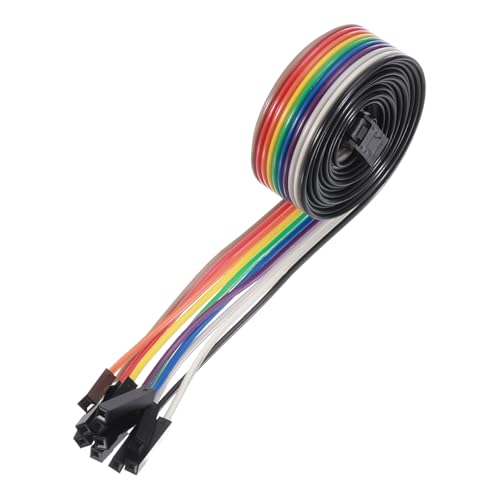 MECCANIXITY 1 Pcs IDC Rainbow Wire Flat Ribbon Cable FC-Female to 10P 39.3 Inch Length 2.54mm Pitch Breadboard Jumper Wires for Electronic Projects - size: 39.3 Inch, style: 10 Pin