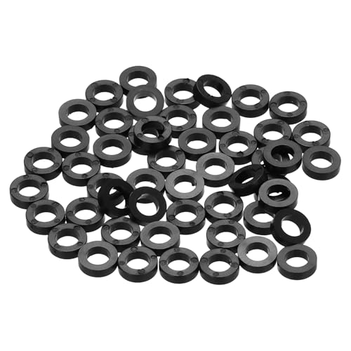 PATIKIL 50Pcs ABS Spacers 4mm ID, 7mm OD, 2mm Height Plastic Round Stud Spacer Black Nylon Washers Nut Unthreaded Rubber for M4 Screws Bolts Barrel - size: 4mm ID, 7mm OD, 2mm Height