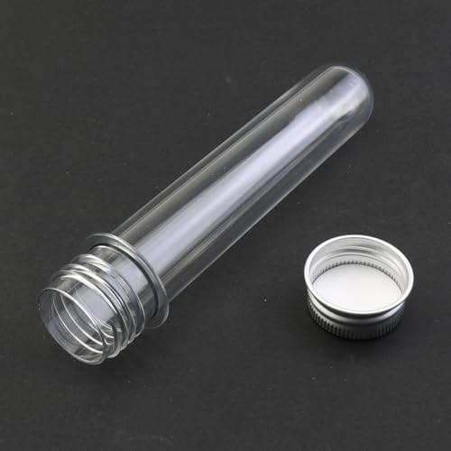 6-Pack Plastic Test Tubes with Screw Caps 45ml Clear Laboratory Tubes for Science Experiments, Party Decorations, Samples, Candies, Bath Salts & Storage