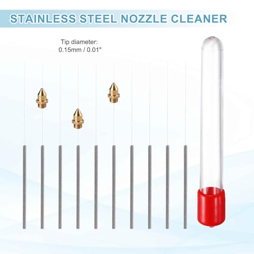 MECCANIXITY 10Pcs 3D Printer Nozzle Cleaning Kit Precision 0.15mm Stainless Steel Cleaner Needles for 3D Printer Clog Removal, Maintenance - size: 0.15mm
