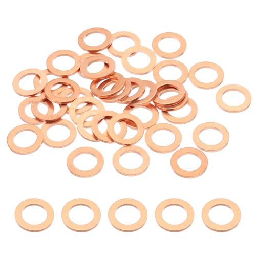 PATIKIL 35PCS M10 Copper Washers, M10x16x1.5mm Copper Crush Washer Metric Flat Washers Sealing Washers Assortment Kit Oil Drain Plug Gasket Ring for Automotive Battery Vehicles Screws Bolt - size: M10x16x1.5mm