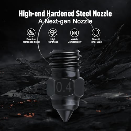 5pcs 0.4mm CR6 SE Hardened Steel Nozzle Compatible with Creality Ender 3 S1 Sprite Extruder Pro /Ender3 V2 / Pro/Neo Series, CR-6 MAX Ender 5 Plus CR10 / Neptune 3 Pro 3D Printer