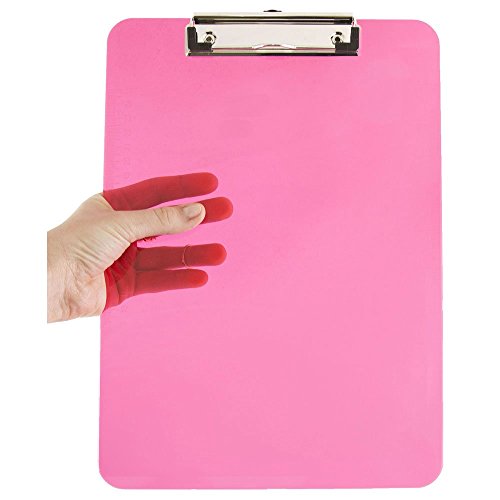 JAM PAPER Plastic Clipboards with Low Profile Metal Clip - Letter Size (9 x 12.5) - Fuchsia Pink - Clip Board Sold Individually - color: Pink, size: Single Clipboards
