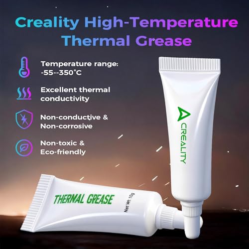 Creality Official 3D Printer High Thermal Grease, 350℃ High-Temperature Resistant Paste, Excellent Thermal Conductivity Grease for 3D Printer Hotend/Nozzle, Suitable for All 3D Printers (1PC) - size: 1 PCS, style: Thermal Grease