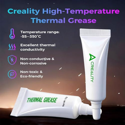 Creality Official 3D Printer High Thermal Grease, 350℃ High-Temperature Resistant Paste, Excellent Thermal Conductivity Grease for 3D Printer Hotend/Nozzle, Suitable for All 3D Printers (1PC) - size: 1 PCS, style: Thermal Grease