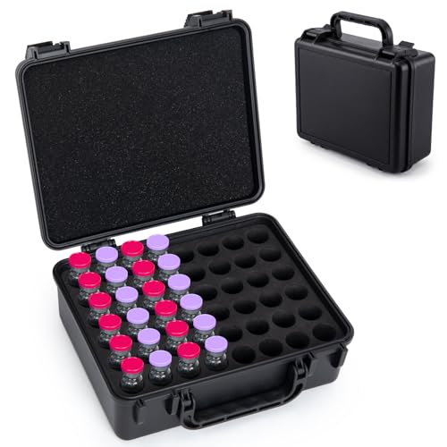 Peptide Case for Fridge, 48 Slots 3ml Vials Holder, Insulin Vial Organizer - color: 3ml-48 Slot-black