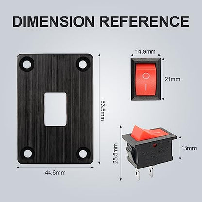 1Pcs Red KCD1 Boat Rocker Switch 2-Position 2-Pin SPST Panel Switch 6A 250VAC 10A 125VAC, with 4pcs FDFD2-187 Blue Terminals, CE - color: 1Pcs Red