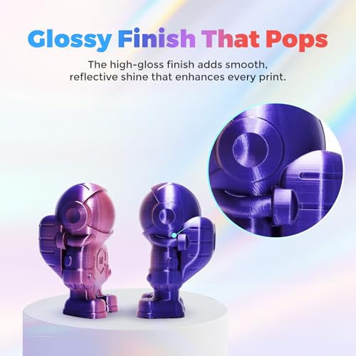 FLASHFORGE Silk Dual Color Filament, Blue and Rose 2 in 1 Coextrusion Silk PLA Filament 1.75mm, 3D Printer Filament Color Change 1kg(2.2lbs) Spool, Dimensional Accuracy +/- 0.02mm - color: Blue and Rose 2 in 1