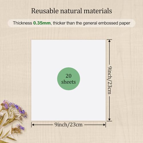 Blotting Paper for Flower Press, 20 Sheets Highly Absorbent and Reusable Blotter Paper for Flower Press Paper Craft 9 x 9 inch