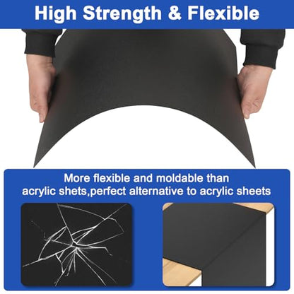 4Pack Black Thin ABS Plastic Sheet 8" x 12" x 1/16" Thick Black Rigid Thermoplastic Sheet (Upgrade Surface) 1.5MM Flexible High Tensile ABS Moldable Plastic Panel for Crafts, DIY, Signs - color: Black, size: 8" x 12" x 1/16"